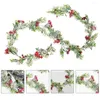 Decorative Flowers Outdoor Christmas Decorations Rattan Berry Branch Red Fruits Home Hanging Pendant Ornament