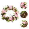 Decorative Flowers Ornament Wreath With Lights Summer Flower Front Door Daisy Hanging Eucalyptus Home