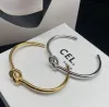 Basit Tasarımcı Düğüm Bileklik Bileklik Bileklik Kelepçesi Kadınlar İçin Erkek Bilezikler Moda Altın Gümüş Bilezik Takı Yüksek Kaliteli Düğün Aşıkları Hediye