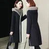 Women's Trench Coats High End Style Overcomes Long Detachable Hooded Otter Inner Liner 2024 Winter Loose Coat Nick Suit