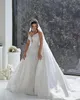 Luxury Pearls Mermaid Wedding Dresses Detachable Train Strapless Bridal Gowns Deep V Neck Bride Dress Custom Made Plus Size