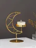 2PCS Candle Holders 1PC Holder for Pilar Candles Metal Candlestick Księżyc Kształt Stand Stand Desktop Tealight Dekoracja Tealight na jadalnię ślub na przyjęciu