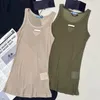 Mode été gilet concepteur réservoirs amples pour femmes soie coton débardeur 2 couleurs vêtements longs