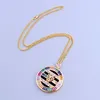 New Designed Fashion Colorful disc leopard head necklace micro inlaid zircon green eyes silver full diamonds earring Designer Jewelry Lie-7146