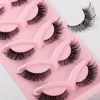 NOUVEAU 50 paires de cils Manga 3D bande transparente aspect naturel vaporeux vison cils moelleux oeil de chat cils individuels