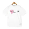 T-shirts pour hommes Hommes Designer T-shirt Vêtements Palms Chemises Femmes Mode Peinture en aérosol Graffiti Couple Manches courtes High Street Loose Tide Marque Crew Neck Lettre OHU0