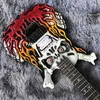 Custom CARVED SKULL (Flaming Skull) Electric Guitar