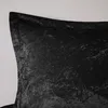 Home Essence Alyssa Diamond gewatteerd zwart fluwelen 4-delige dekbedset, vol/koningin