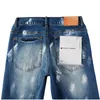 Lila Jeans Denim-Hose Herrenjeans Designer-Männer schwarze Hose High-End-zerrissene Qualität gerades Design Retro Streetwear Casual Jogginghose PU9051-1