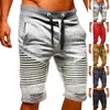 Shorts masculinos homens esportes algodão linho solto casual pijama bolso verão masculino cordão plissado clássico ajuste 2024