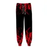 Męskie spodnie w 3D wydrukowane Flame Pattern Street Clothing Sports Jogging Medieval Hip-Hop