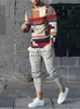Survêtements pour hommes Printemps et automne Survêtement pour hommes Graffiti Set Mode surdimensionné T-shirts à manches longues + pantalons de survêtement longs Casual Streetwear Vêtements T240126