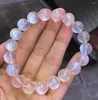 Strand Natural Blue Light Moonstone Clear Beads Bracelet Women Men 11mm Stretch Crystal Round