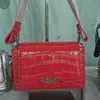 Viviane Westwood Bolsa Axila Bolsa de Ombro Único com Padrão de Crocodilo Moda Simples Bolsas Pequenas Quadradas Design de Nicho Crossbody para Mulheres 240123