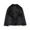 Winter Warm Fur Coat Women Elegant Turndown Collar Long Sleeve Short Coats Female 2023 Fashion Streetwear Outwear