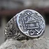 Anneaux de bande EYHIMD hommes 316L en acier inoxydable franc-maçon anneau symbole maçonnique anneaux pour hommes mâle franc-maçonnerie chevaliers templiers bijoux cadeaux 240125
