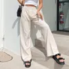 Women's Pants 2024 Summer High Waist Wide Beige Casual Long Temperament Thin Loose Solid Color Suit Leg Fashion Trousers