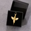 Yu Ying Rts Angel Pendant Plated 18k Yellow Gold with White Moissanite Diamond Silver 925 Pendant for Hip Hop