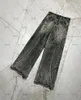 Y2k Grigio Street Rock Abbigliamento Punk Gotico Jeans oversize a vita alta UOMO Hip Hop americano Pantaloni gamba larga dritti retrò UOMO 240123