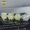 Luxury Affordable Price Screw Back Vvs Moissanite Hip Hop Jewelry 10k Gold Diamond Stud Earrings