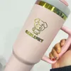 Reise-Wasserflasche, Edelstahl, rosa-lila, pulverbeschichtet, BPA-frei, 40oz, regenbogenbeschichteter H2.0-Quencher-Kaffeebecher mit Deckel und Strohhalm für Lasergravur