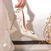 Dress Shoes Women Designer Ornate Filigree Leaf Pumps Fashion Chic Pointed Toe Stiletto Heels Exquisite Bridal Wedding High 22