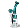 8.5 Inch Glass Hookahs Fab Egg Bongs with Solid Base Showerhead Perc Recycler Water Pipe Shisha Dab Rig 14mm Joint