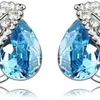 Stud Earrings Rhionestone Leaf Leaves Water Crystal Pendantrud Fashion Jewelry Charm Women Lovers Drophipping Quality