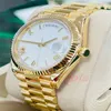 Relógio de pulso masculino de luxo Japão Mecânico Automático Day-Date 40mm 228238 18K Ouro Amarelo Branco Roman Dial nova pulseira de aço inoxidável safira à prova d'água Relógio masculino