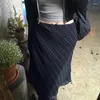 Юбки Y2K Полосатая шифоновая юбка-миди Fairycore Grunge, прямая длинная винтажная эстетичная бантик с высокой талией для отдыха