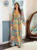 Ubranie etniczne Eid muzułmański diament Abaya Jalabiya Floral Party Dress Women Lapel Ramadan Dubai Islam szata Caftan Maroko Maxi Vestido 2024