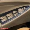 Car Styling Nero Carbon Decal Car Window Lift Interruttore del pulsante del pannello di copertura Trim Adesivo 4 pezzi / set per Hyundai sonata 8 2011-2014