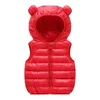Теплый пуховый жилет для маленьких мальчиков и девочек, осенне-зимний хлопковый жилет с ушками, детская верхняя одежда, детская одежда, куртка с капюшоном, жилеты 240122