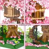 Blocchi di fiori di ciliegio Tree House Building Blocks Strada giapponese Viola Sakura Blocchi Mini assemblaggio Mattoni Amico Giocattoli per ldrenvaiduryb