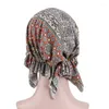 Ethnic Clothing Women Flower Muslim Long Folds Cancer Chemo Hat Beanie Scarf Turban Head Wrap Cap Printed Headwear Lady Hats