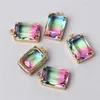 Charm Hot Sale Crystal Charms Rectangle Water Dropshaped Faceted Glass Pendant for Wedding Jewelry Diy Necklace Earrings Accessories