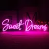 LED Neon Sign Ineonlife Sweet Dream Neon Sign Custom LED Lamp Wedding Party Valentine's Day Marriage Proposal Room Mural Style Wall Decor Gift YQ240126