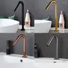 Badezimmer-Waschtischarmaturen MTTUZK Deckmontierter Ganzkupfer-Smart-Touch-Sensor-Wasserhahn Roségold Gun Grey Beckenhahn DC6V