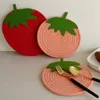 Table Mats Cartoon Red Pink Strawberry Placemat For Dining Drink Tea Cup Dish Drying Mat Pad Cotton Pot Holders