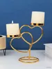 2st Candle Holders 1pc Iron Art Candlestick Hotel Home Decoration Romantic Candlelight Dinner Props Light Luxury Aromatherapy Candlestick Holder