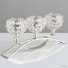 2st Candle Holders 3 Arms Candelabras Crystal Candle Holdare Ljusstakar Ornamentbord Centerpieces för bröllopsmatsal