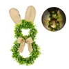 Fiori decorativi Bellissimi coniglietti Ghirlanda con fiocco Durevole accessorio per porta di Pasqua S