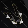 Four Triangular Designer Charm Bracelets Letter Engraving Bracelet Women Gold Chain Bracelet With Box