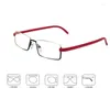 Zonnebrillen 2024 Anti Blue Light Reading Ryeear Fashion Half frame Presbyopia -bril voor mannen en vrouwen draagbare doos bril