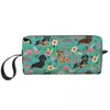 Cosmetic Bags Dachshund Dog In Black And White Makeup Bag Travel For Men Women Toiletry Storage Pouch