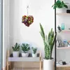 Decorative Flowers 2 Pieces Flat Heart-Shaped Hanging Basket Indoor Plants Wall Planter House Succulent Pot Decorate Holder