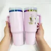 best value gifts powder coated pink purple rainbow plated H2.0 40oz quencher tumbler for Valentine's Day and Mother's Day for laser engraving,sold by case