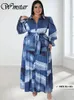 Wmstar Abiti taglie forti per donna Tie Dye stampato con tasche Slash Fashion Party Maxi Dress Goccia all'ingrosso 240124