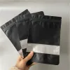 wholesale Matt Black Stand up Paper Frosted Window Bag Snack Cookie Tea Coffee Packaging Bag Doypack Gift Pouches ZZ