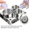 Storage Bottles Stable Manicure Tools Organizer Stainless Steel Nail Sterilization Cup Set With Shelf Easy-open Lid Durable For Anti-rust
